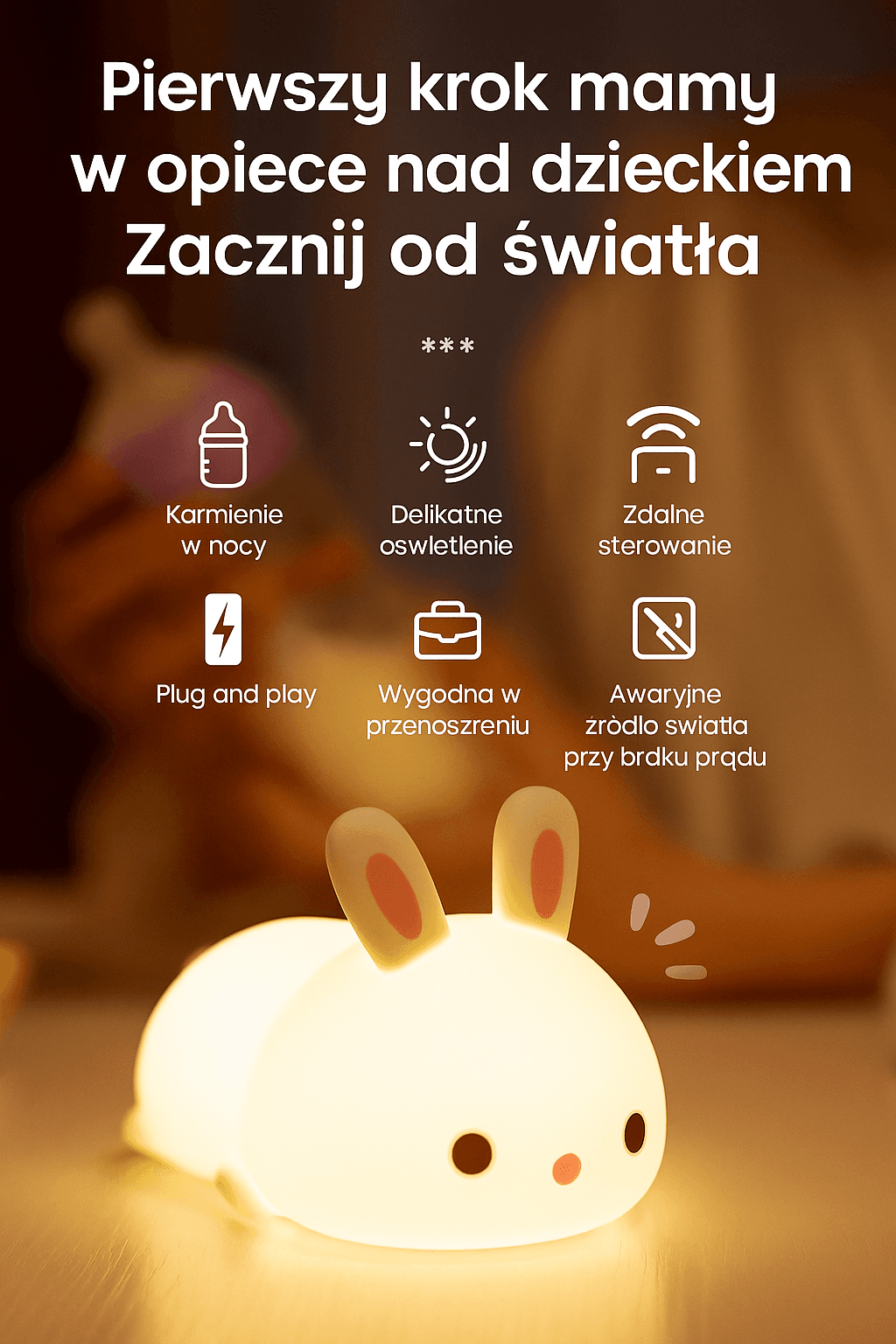 Miękka lampka Króliczek